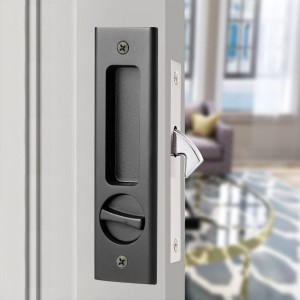 Zinc alloy black door hidden hotel sliding door lock